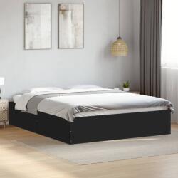 vidaXL fekete szerelt fa ágykeret 150 x 200 cm (3281008)