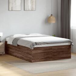 vidaXL barna tölgyszínű szerelt fa ágykeret 120 x 200 cm (3280936) - vidaxl