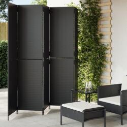 vidaXL fekete 5-paneles polyrattan térelválasztó (365364)