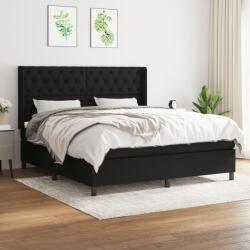 vidaXL fekete szövet rugós ágy matraccal 160x200 cm (3131683)