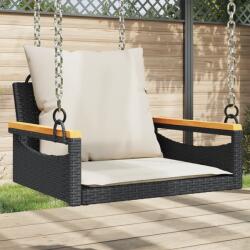 vidaXL fekete polyrattan hintapad párnákkal 63 x 62 x 40 cm (368164) - vidaxl