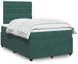 vidaXL sötétzöld bársony rugós ágy matraccal 120 x 200 cm (3294619)