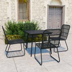vidaXL 5 részes polyrattan és üveg kültéri étkezőgarnitúra (3060244) - vidaxl
