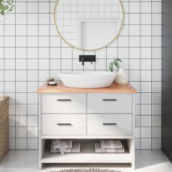 vidaXL világosbarna kezelt tömör fa fürdőszobai pult 100x50x2 cm (3156131)