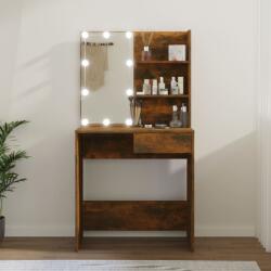 vidaXL füstös tölgyszínű LED-es fésülködőasztal 74, 5 x 40 x 141 cm (820481)