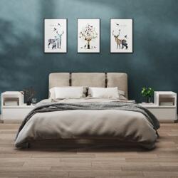 vidaXL 2 db fehér tömör fenyőfa éjjeliszekrény 60 x 34 x 51 cm (814377)