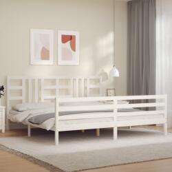 vidaXL tömör fa ágykeret fejtámlával 200 x 200 cm (3193942)