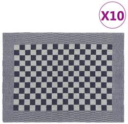 vidaXL 10 db kék és fehér pamut konyhai törölköző 50 x 70 cm (136279)