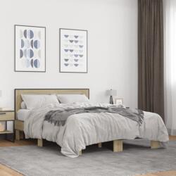 vidaXL sonoma tölgyszínű szerelt fa és fém ágykeret 120 x 190 cm (3280118)