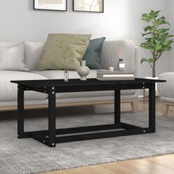 vidaXL fekete tömör fenyőfa dohányzóasztal 110 x 55 x 45 cm (822171)
