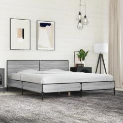 vidaXL szürke sonoma szerelt fa és fém ágykeret 180 x 200 cm (3280015)