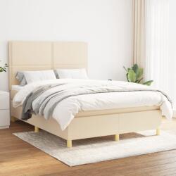 vidaXL krémszínű szövet rugós ágy matraccal 140 x 190 cm (3142254)
