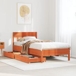 vidaXL viaszbarna tömör fenyőfa ágy matrac nélkül 90 x 190 cm (3301889)