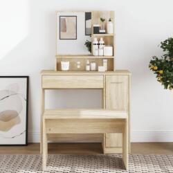 vidaXL sonoma tölgy színű fésülködőasztal tükörrel 86, 5 x 35 x 136 cm (802960) - vidaxl