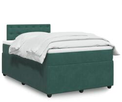 vidaXL sötétzöld bársony rugós ágy matraccal 120x190 cm (3287701)
