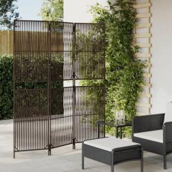 vidaXL barna 3-paneles polyrattan térelválasztó (365373)