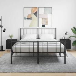 vidaXL 2 db fekete szerelt fa és vas éjjeliszekrény 40 x 35 x 47, 5 cm (827295)