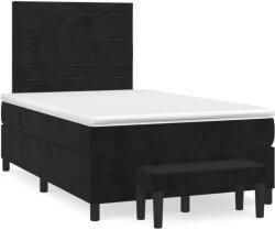 vidaXL fekete bársony rugós ágy matraccal 120x190 cm (3270477)