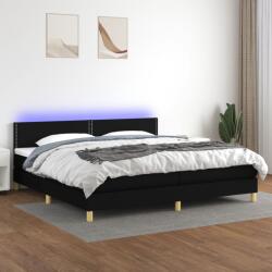 vidaXL fekete szövet rugós és LED-es ágy matraccal 200x200 cm (3133663)