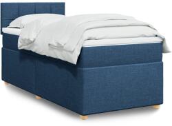 vidaXL kék szövet rugós ágy matraccal 90 x 200 cm (3288869)