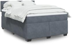 vidaXL sötétszürke bársony rugós ágy matraccal 140x190 cm (3288601)