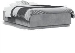 vidaXL betonszürke szerelt fa ágykeret 135 x 190 cm (3209740)