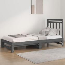 vidaXL szürke tömör fenyőfa kihúzható kanapéágy 2 x (90 x 200) cm (3108349)