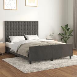 vidaXL sötétszürke bársony ágykeret matrac nélkül 140 x 190 cm (3125996)