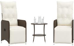 vidaXL 2 db barna polyrattan dönthető kerti szék asztallal (365706) - vidaxl