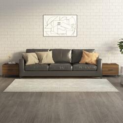 vidaXL 2 db barna tölgy színű dohányzóasztal fém lábakkal 50x50x40 cm (817542) - vidaxl