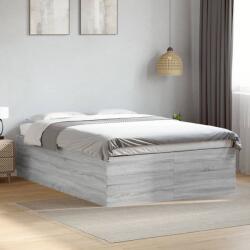vidaXL sonoma tölgyszínű szerelt fa ágykeret 135 x 190 cm (3280949)
