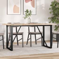 vidaXL tömör fenyőfa és acél étkezőasztal O-vázzal 140x80x75, 5 cm (3282742)