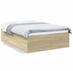 vidaXL sonoma tölgyszínű szerelt fa ágykeret 120 x 200 cm (3280932)
