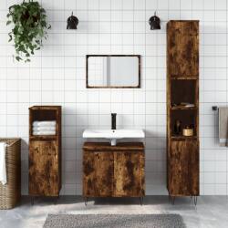 vidaXL füstös tölgy színű szerelt fa fürdőszobaszekrény 58x33x60 cm (831585) - vidaxl