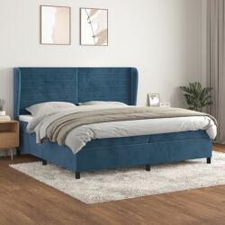 vidaXL sötétkék bársony rugós ágy matraccal 200x200 cm (3129295)