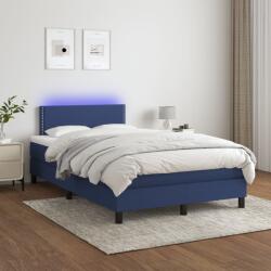 vidaXL kék szövet rugós és LED-es ágy matraccal 120 x 200 cm (3133067)