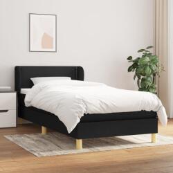 vidaXL fekete szövet rugós ágy matraccal 90x200 cm (3126695)