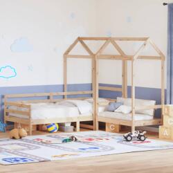 vidaXL tömör fenyőfa kanapéágy és pad tetővel 90 x 200 cm (3282208)