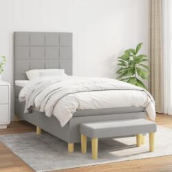 vidaXL világosszürke szövet rugós ágy matraccal 90x190 cm (3137117)