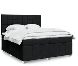 vidaXL fekete szövet rugós ágy matraccal 200 x 200 cm (3291777)