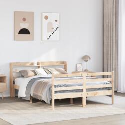 vidaXL tömör fenyőfa ágykeret fejtámlával 120 x 200 cm (3306643)