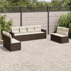vidaXL 8 részes barna polyrattan kerti ülőgarnitúra párnákkal (3218843)