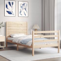 vidaXL tömör fa ágykeret fejtámlával 100 x 200 cm (3195016)