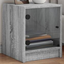 vidaXL 2 db szürke sonoma színű éjjeliszekrény üvegajtóval 35x37x42 cm (836354)