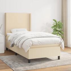 vidaXL krémszínű szövet rugós ágy matraccal 90 x 190 cm (3131238)