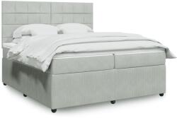 vidaXL világosszürke bársony rugós ágy matraccal 200x200 cm (3292430)