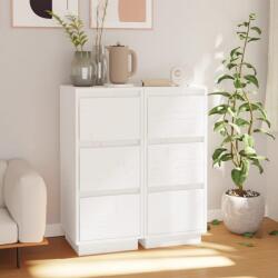 vidaXL 2 db fehér tömör fenyőfa tálalószekrény 32 x 34 x 75 cm (813368)