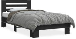 vidaXL fekete szerelt fa és fém ágykeret 100 x 200 cm (845647)