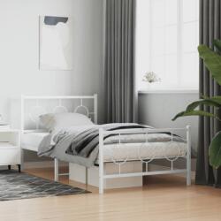 vidaXL fehér fém ágykeret fej- és lábtámlával 100x200 cm (376288)
