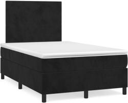 vidaXL fekete bársony rugós ágy matraccal 120x190 cm (3269985)
